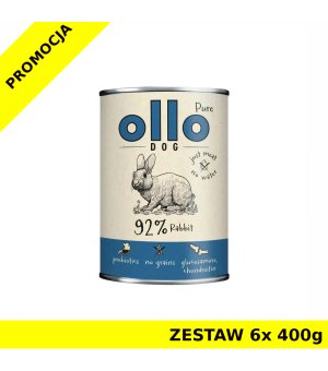 Ollo Pure karma mokra dla psów dorosłych Królik Adult ZESTAW 6x 400g