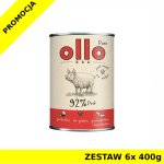 Ollo Pure karma mokra dla psów dorosłych Wieprzowina Adult ZESTAW 6x 400g