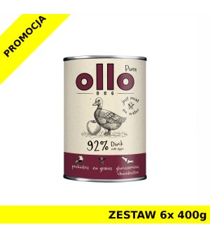 Ollo Pure karma mokra dla psów dorosłych Kaczka z Jabłkiem ZESTAW 6x 400g