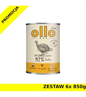 Ollo Pure karma mokra dla psów dorosłych Indyk ZESTAW 6x 850g
