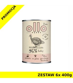 Ollo Pure Puppy karma mokra dla szczeniąt Indyk ZESTAW 6x 400g