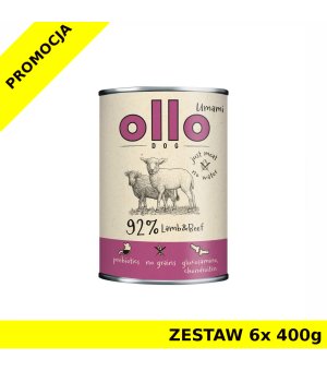 Ollo Umami Adult karma mokra dla psów dorosłych Jagniecina i Wołowina ZESTAW 6x 400g