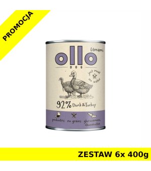 Ollo Umami Adult karma mokra dla psów dorosłych Kaczka i Indyk ZESTAW 6x 400g