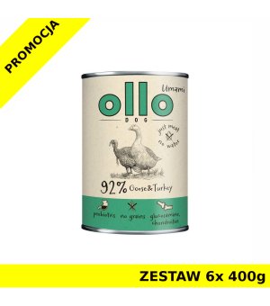Ollo Umami Adult karma mokra dla psów dorosłych Gęś i Indyk ZESTAW 6x 400g