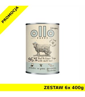 Ollo Umami Puppy karma mokra dla szczeniąt Wołowina i Żwacze ZESTAW 6x 400g
