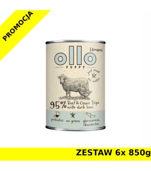 Ollo Umami Puppy karma mokra dla szczeniąt Wołowina i Żwacze ZESTAW 6x 850g