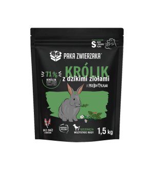 Paka Zwierzaka Karma Sucha Seven`th Heaven Królik i Dzikie Zioła Puppy 1,5kg 