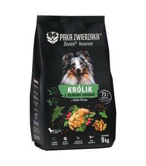 Paka Zwierzaka Karma Sucha Seven`th Heaven Królik i Dzikie Zioła Puppy 9kg 