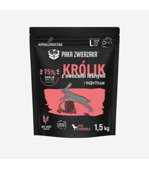 Paka Zwierzaka Karma Sucha Seven`th Heaven dla ras dużych Królik z Owocami Leśnymi rozm. L adult 1,5kg