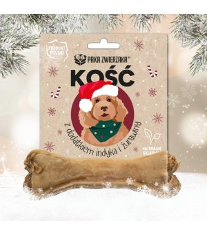 🎄🎁 Paka Zwierzaka Kość Świąteczna z dodatkiem Indyka z Żurawiną 12cm