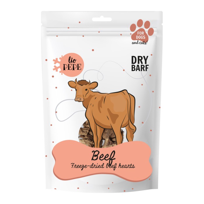 Paka Zwierzaka PEPE Lio Beef Hearts - liofilizowane Serca Wołowe 60g