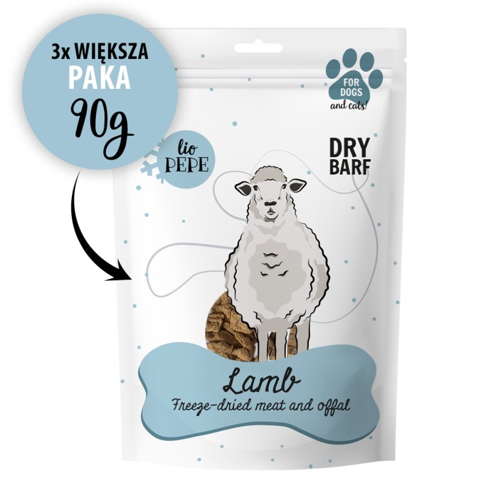 Paka Zwierzaka PEPE Lio XL Lamb - liofilizowane płuco Jagnięce 90g