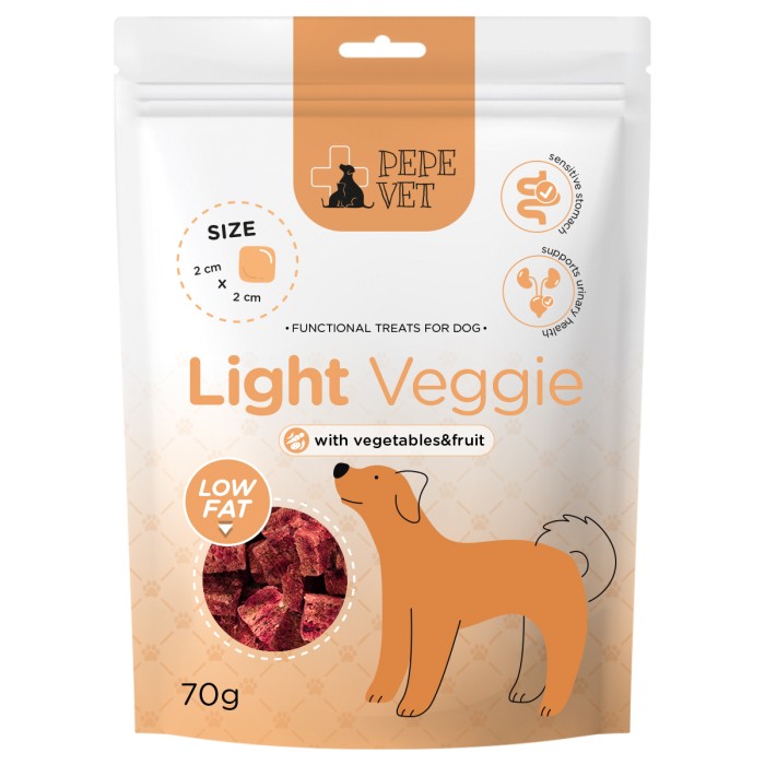 Paka Zwierzaka PEPE VET - Przysmaki Funkcjonalne Light Veggie 70g