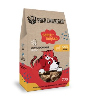 Paka Zwierzaka Przysmak Liofilizowany Samo Mięsko Lama 70g