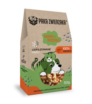 Paka Zwierzaka Przysmak Liofilizowany Samo Mięsko Krewetki 70g