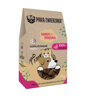 Paka Zwierzaka Przysmak Liofilizowany Samo Mięsko Kaczka 70g