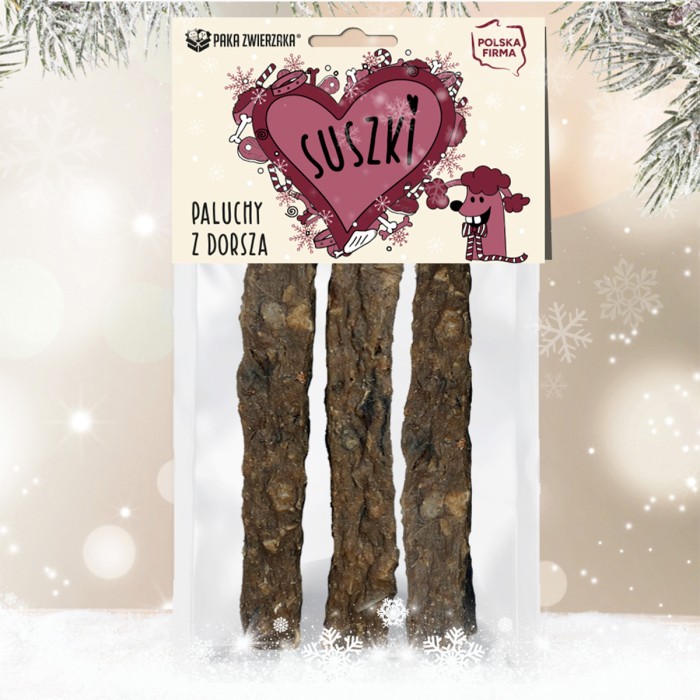 🎄🎁 Paka Zwierzaka SUSZKI Świąteczne Paluchy z Dorsza 60g
