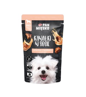 PAN MIĘSKO karma mokra Kawałki w sosie dla psa Cielęcina z Królikiem 150g
