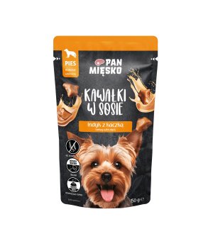 PAN MIĘSKO karma mokra Kawałki w sosie dla psa Indyk z Kaczką 150g