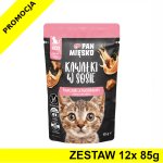 PAN MIĘSKO karma mokra Kawałki w sosie dla kociąt Kurczak z Królikiem 12x 85g ZESTAW