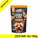 PAN MIĘSKO karma mokra Kawałki w sosie dla psa Indyk z Kaczką 10x 150g ZESTAW