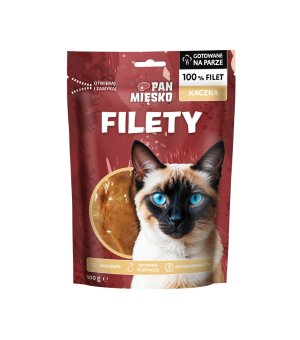 Pan Mięsko Przysmak dla kota Filety z Kaczki 100g