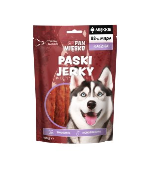 Pan Mięsko Przysmak dla psa Paski Jerky Kaczka 100g