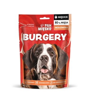 Pan Mięsko Przysmaki Burgery Wołowe dla psa 100g 
