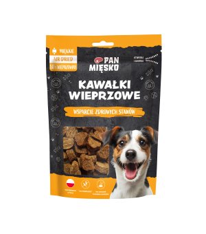Pan Mięsko Przysmaki dla psa wspierające zdrowe stawy Kawałki Wieprzowe 80g 