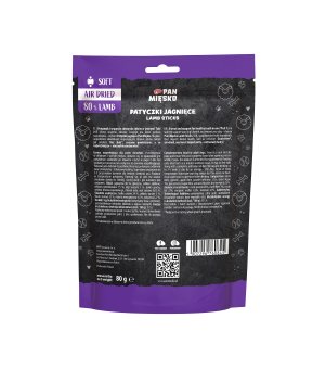 Pan Mięsko Przysmaki dla psa wspierające zdrowe zęby Patyczki Jagnięce 80g 