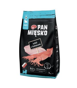 Pan Mięsko Szczeniak Indyk z Kalmarami M 9kg