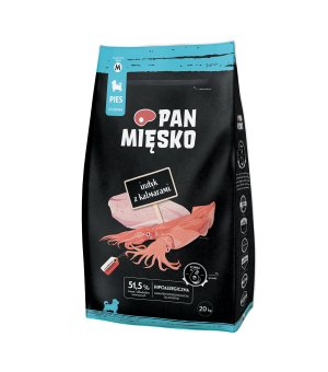 Pan Mięsko Szczeniak Indyk z Kalmarami M 20kg