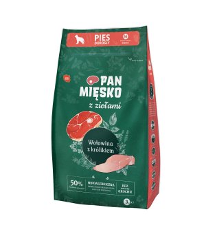 Pan Mięsko z ziołami Wołowina z Królikiem M 3kg (uszkodzone opakowanie)