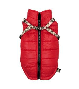 Pchełka - Kurtka z szelkami Tobiasz czerwona L - 47cm