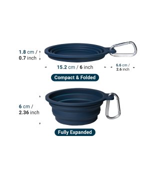 PDH Miska silikonowa podróżna granatowa 600ml