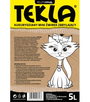 PELLETSFARM TEKLA 5L - żwirek  kukurydziany mini zbrylający