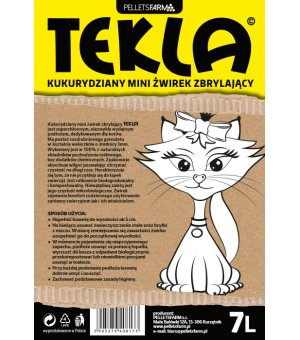 PELLETSFARM TEKLA 7L - żwirek  kukurydziany mini zbrylający