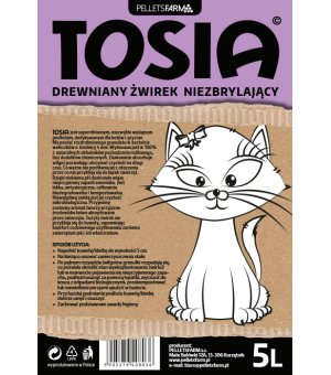 PELLETSFARM TOSIA 4MM 5L - żwirek drewniany niezbrylający dla kotów i gryzoni