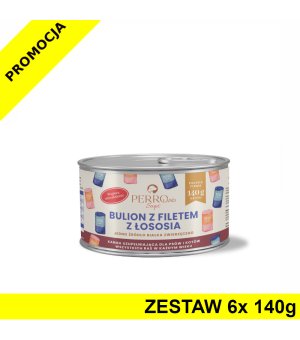 PERROland Soups Bulion z Filetem z Łososia dla psa i kota ZESTAW 6x 140g
