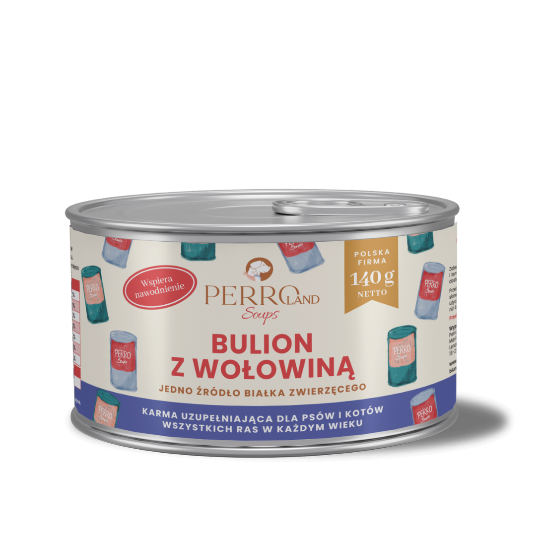 PERROland Soups Bulion z Wołowiną dla psa i kota 140g