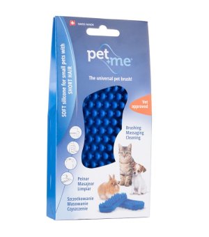 Pet+ Me Szczotka Silikonowa Niebieska do krótkiej sierści z małą ilością podszerstka lub bez