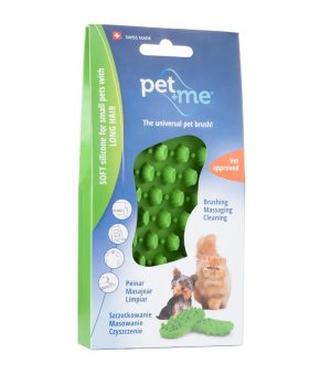 Pet+ Me Szczotka Silikonowa Zielona do długiej i gęstej sierści z miękkim podszerstkiem