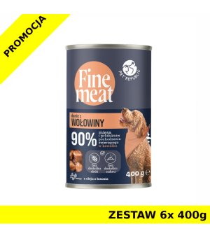 Pet Republic Fine Meat dla psa danie z wołowiny ZESTAW 6x 400g