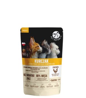 Pet Republic karma mokra dla kota drobno siekany Kurczak w sosie 100g