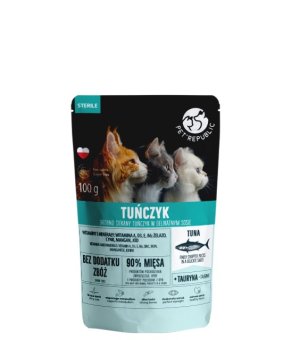 Pet Republic karma mokra dla kotów sterylizowanych drobno siekany Tuńczyk w sosie 100g