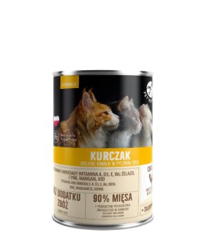 Pet Republic karma mokra dla kotów sterylizowanych krojone kawałki Kurczaka w sosie 400g