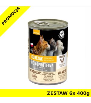 Pet Republic karma mokra dla kota MONO kawałki Kurczaka w sosie ZESTAW 6x 400g