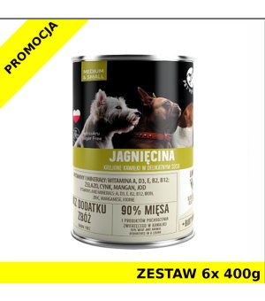 Pet Republic karma mokra dla psa kawałki w sosie z jagnięciną ZESTAW 6x 400g