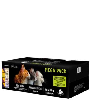 Pet Republic karma mokra dla kotów dorosłych Mięsne smaki w sosie 48x 85g