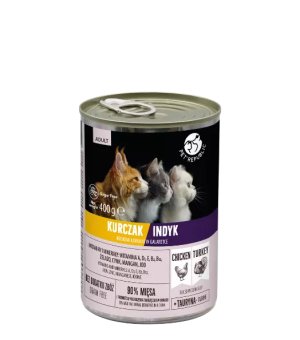 Pet Republic karma mokra dla kotów dorosłych Kurczak i Indyk w galaretce 400g